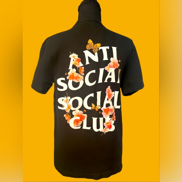Floral anti social social club tshirt - Picture 1 of 2